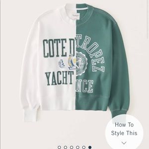 Abercrombie Oversized Boyfriend Spliced Sweatshirt